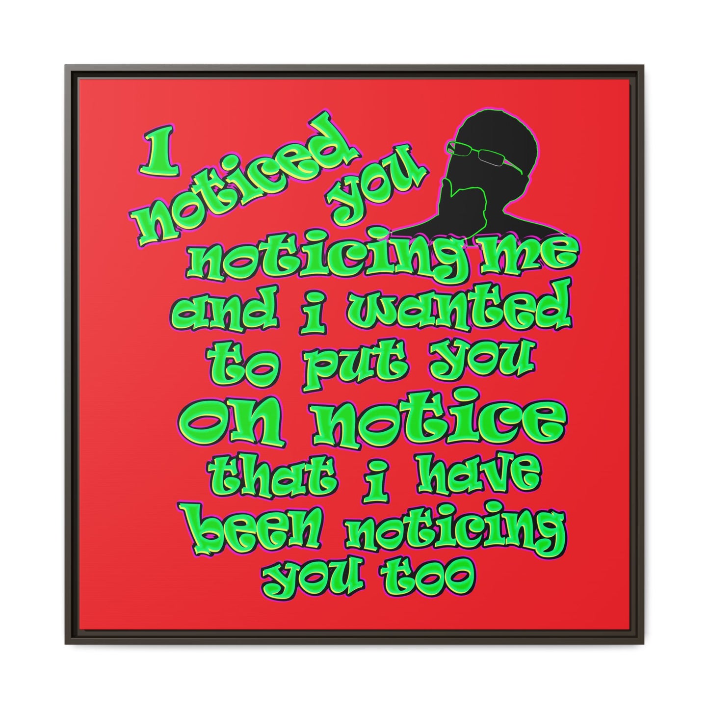 noticed you noticing - framed canvas art (red)