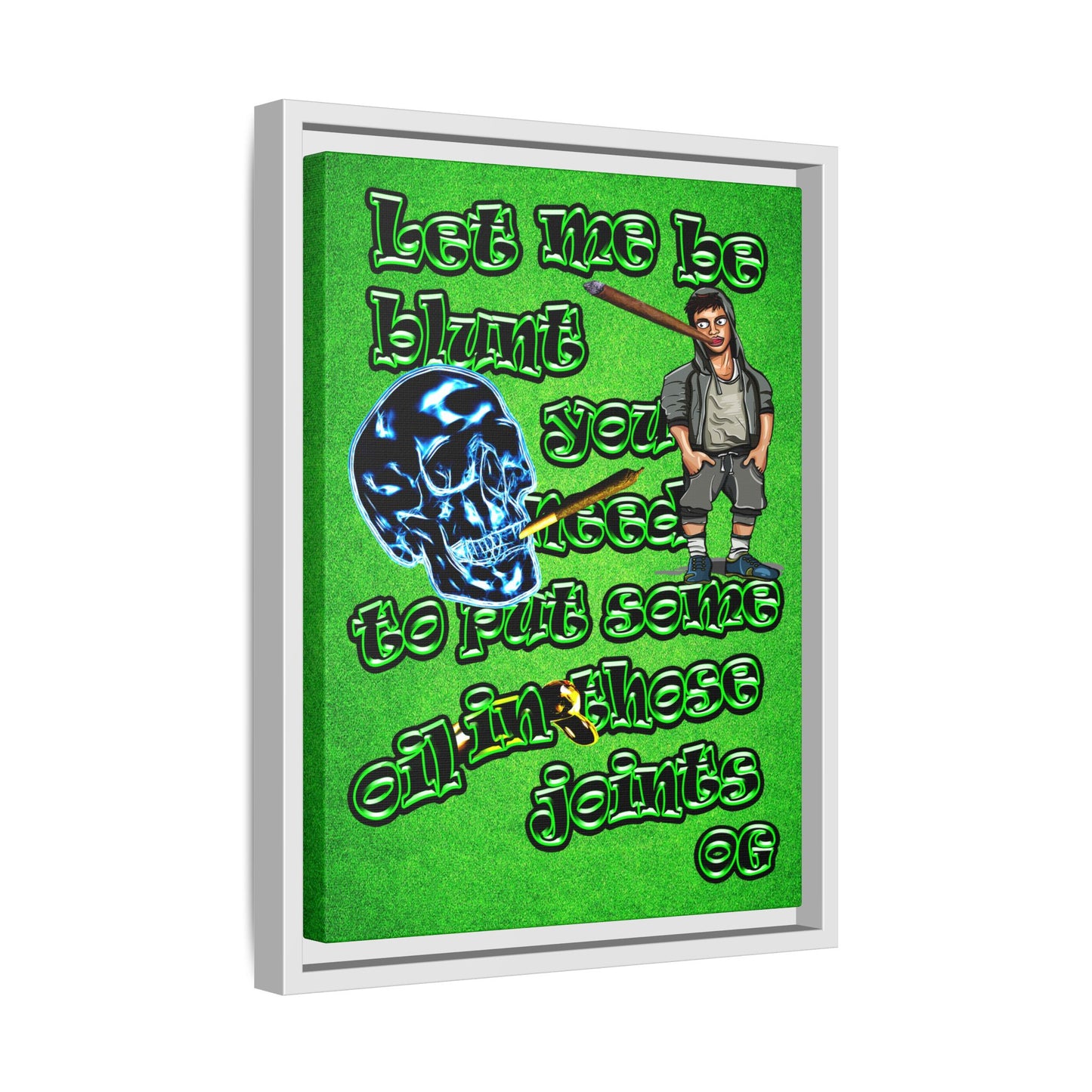 og - framed canvas art (green turf)