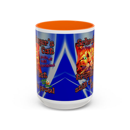 schrodinger's cat - Accent Mug (blue-white wave)