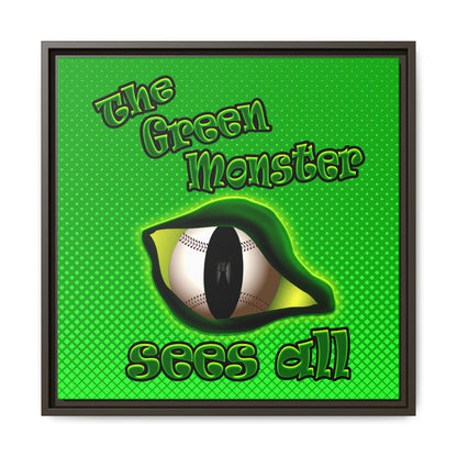 green monster - framed canvas art (logo green)