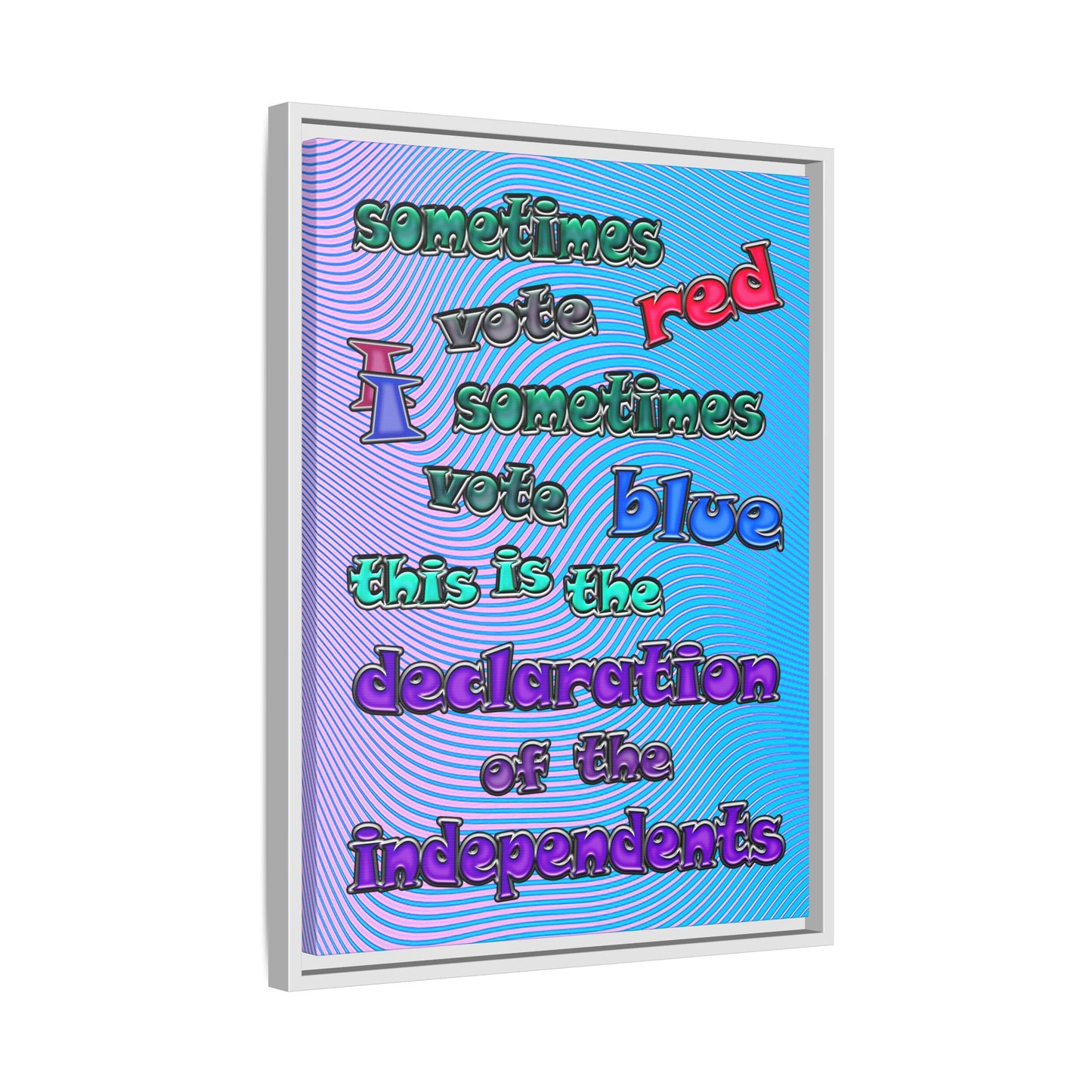 declaration of the independents - framed canvas art (light blue-purple wave)
