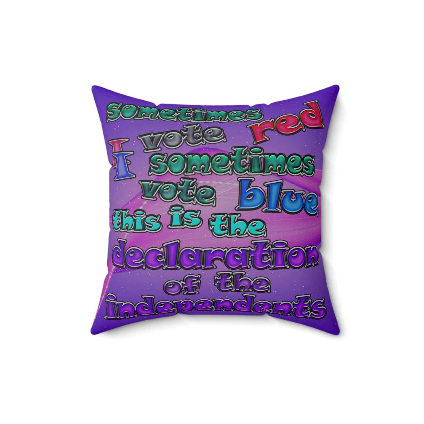 declaration of the independents - Spun Polyester Square Pillow - (purple-pink wave)