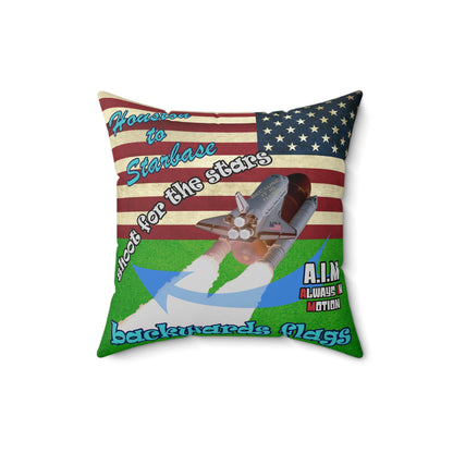 shoot for the stars - Spun Polyester Square Pillow - (green turf)