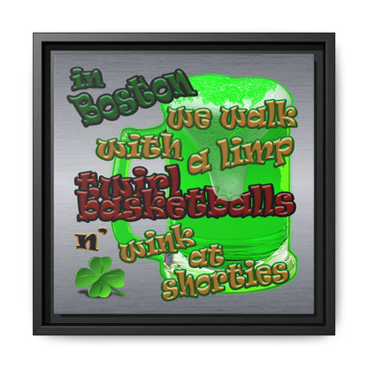 celtics logo - framed canvas art (brushed nickel)