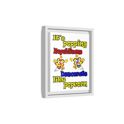 popping like popcorn - framed canvas art (white)