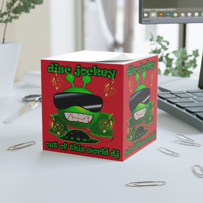 disc jockey - note cube (dark red)