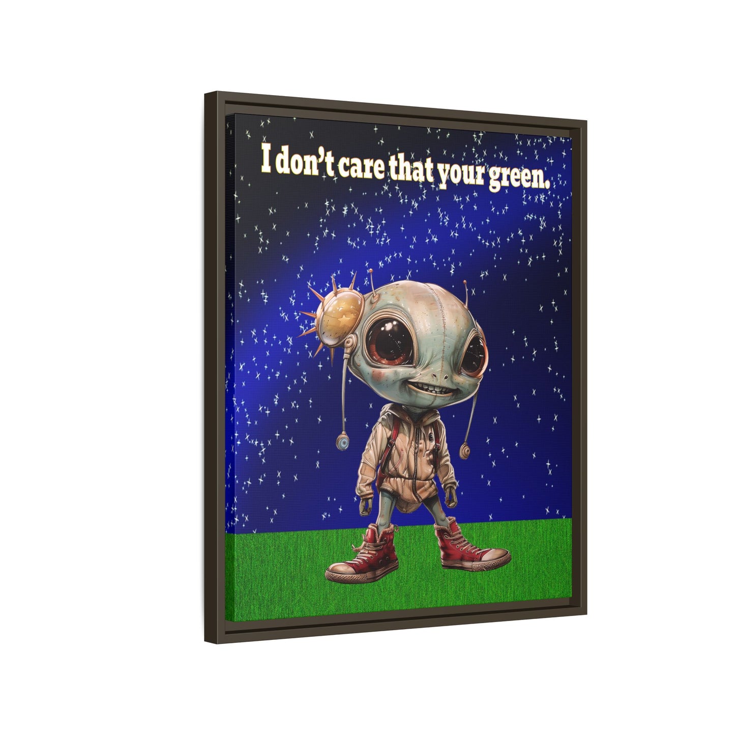 I don't care that your green - framed canvas art ('snoops' background)