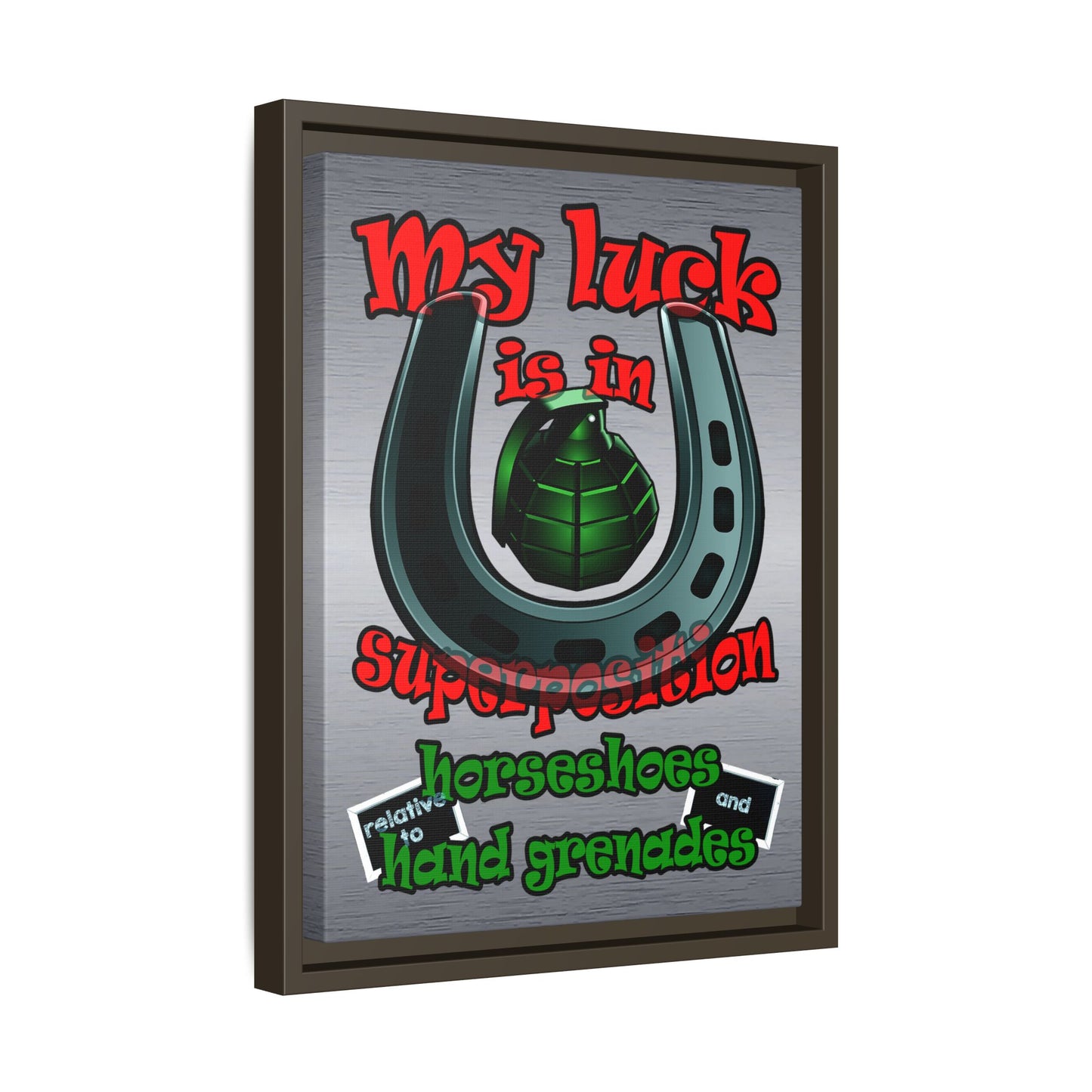 my luck - framed canvas art (brushed nickel)