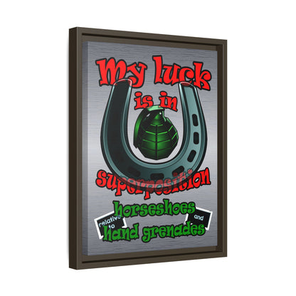 my luck - framed canvas art (brushed nickel)