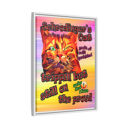 schrodinger's cat - framed canvas art (color blur)