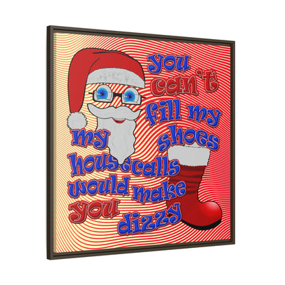 santa's shoes - framed canvas art (yellow-orange wave)