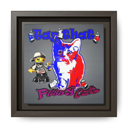 tag that - framed canvas art (grey-light grey)