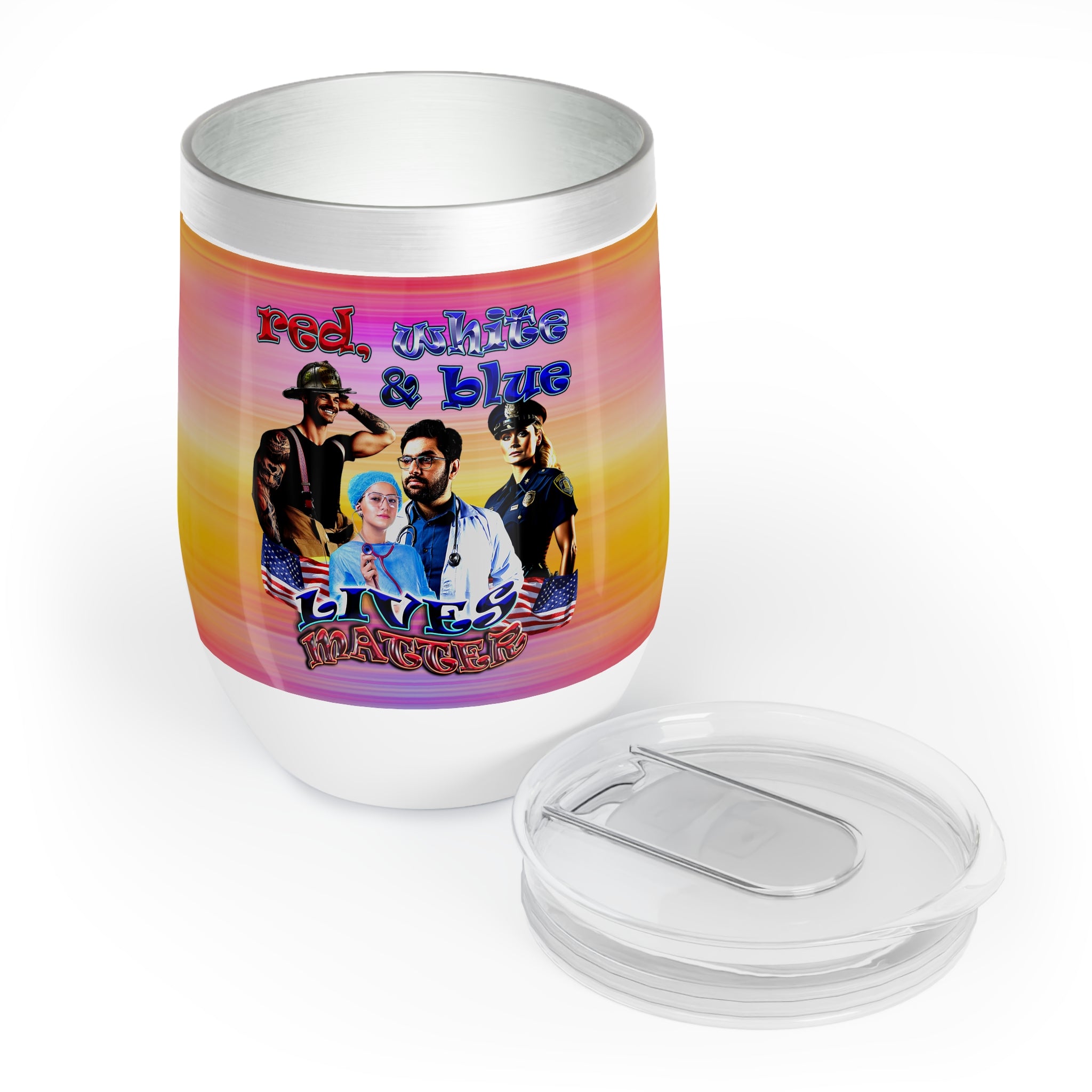 rw&b lives matter - Chill Wine Tumbler (color blur)