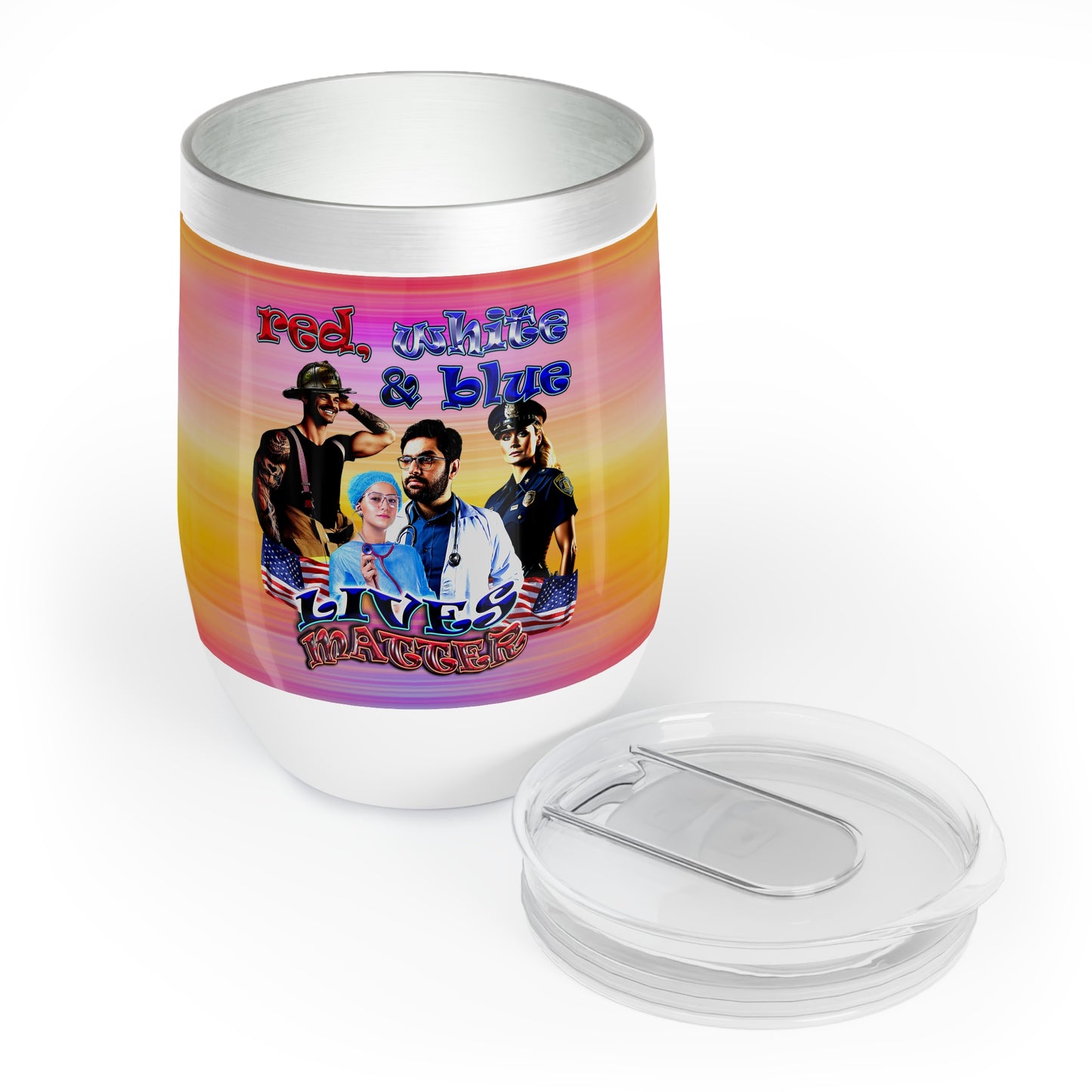 rw&b lives matter - Chill Wine Tumbler (color blur)