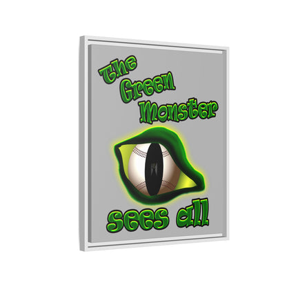 green monster - framed canvas art (light grey)