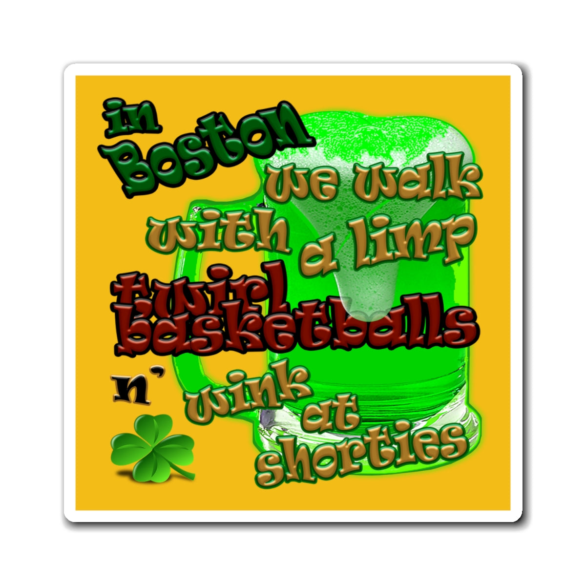 celtics logo - Magnets - (yellow)