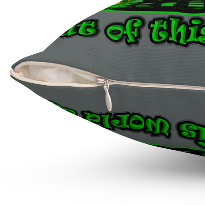 disc jockey - Spun Polyester Square Pillow - (dark grey)
