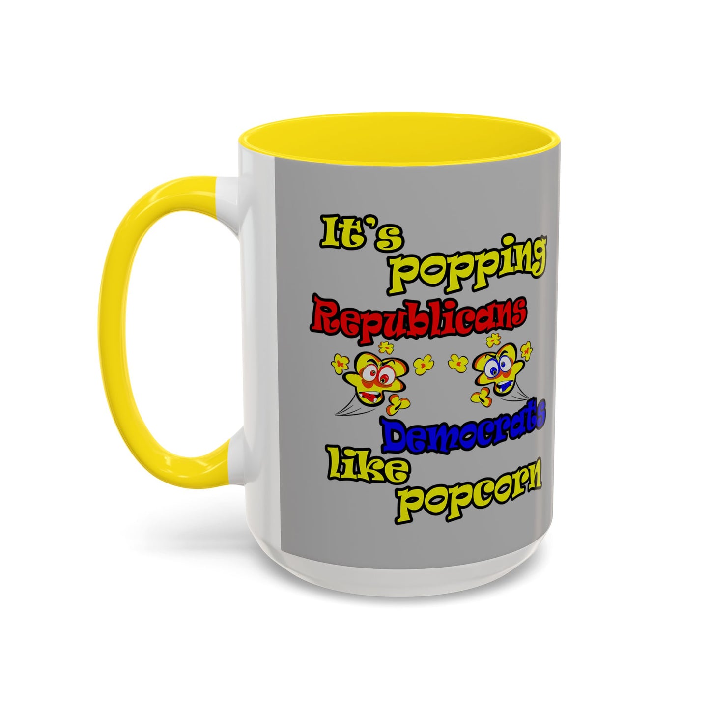 popping like popcorn - Accent Mug (light grey)