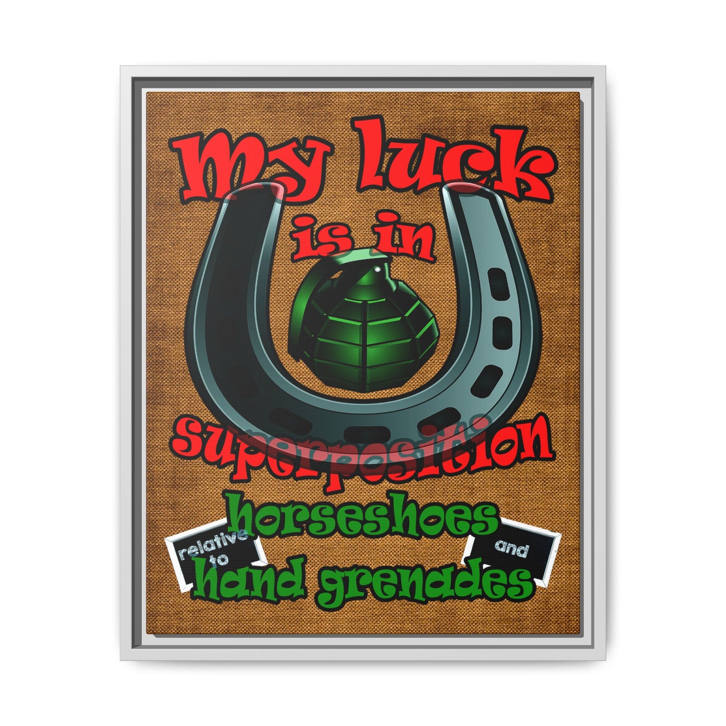 my luck - framed canvas art (brown papyrus)