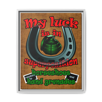 my luck - framed canvas art (brown papyrus)