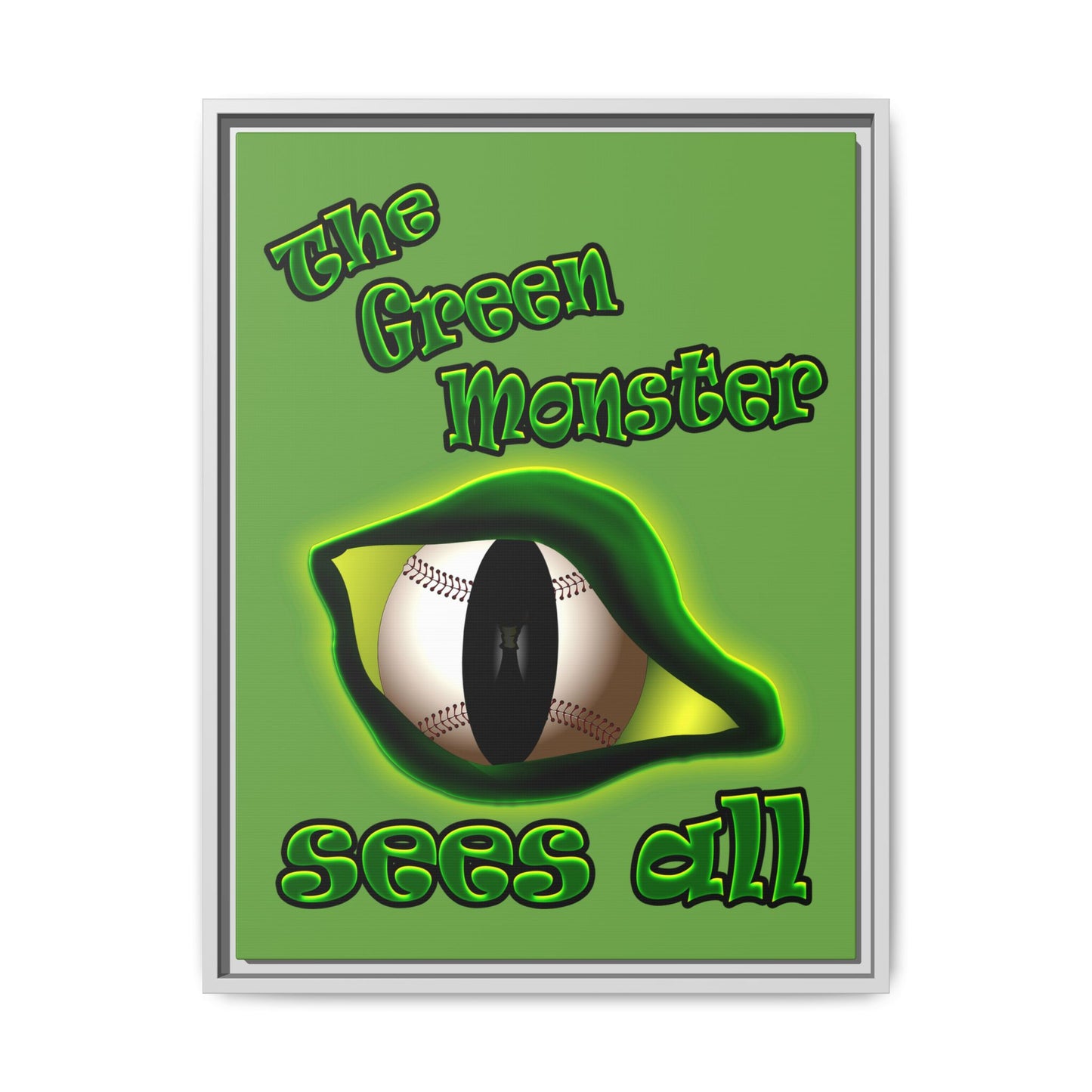green monster - framed canvas art (green)