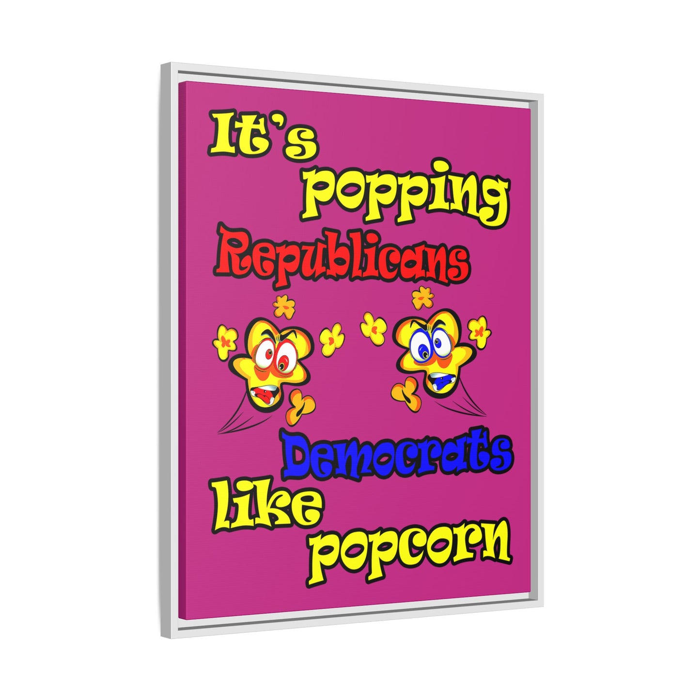 popping like popcorn - framed canvas art (pink)