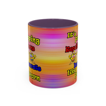 popping like popcorn - Accent Mug (color blur)