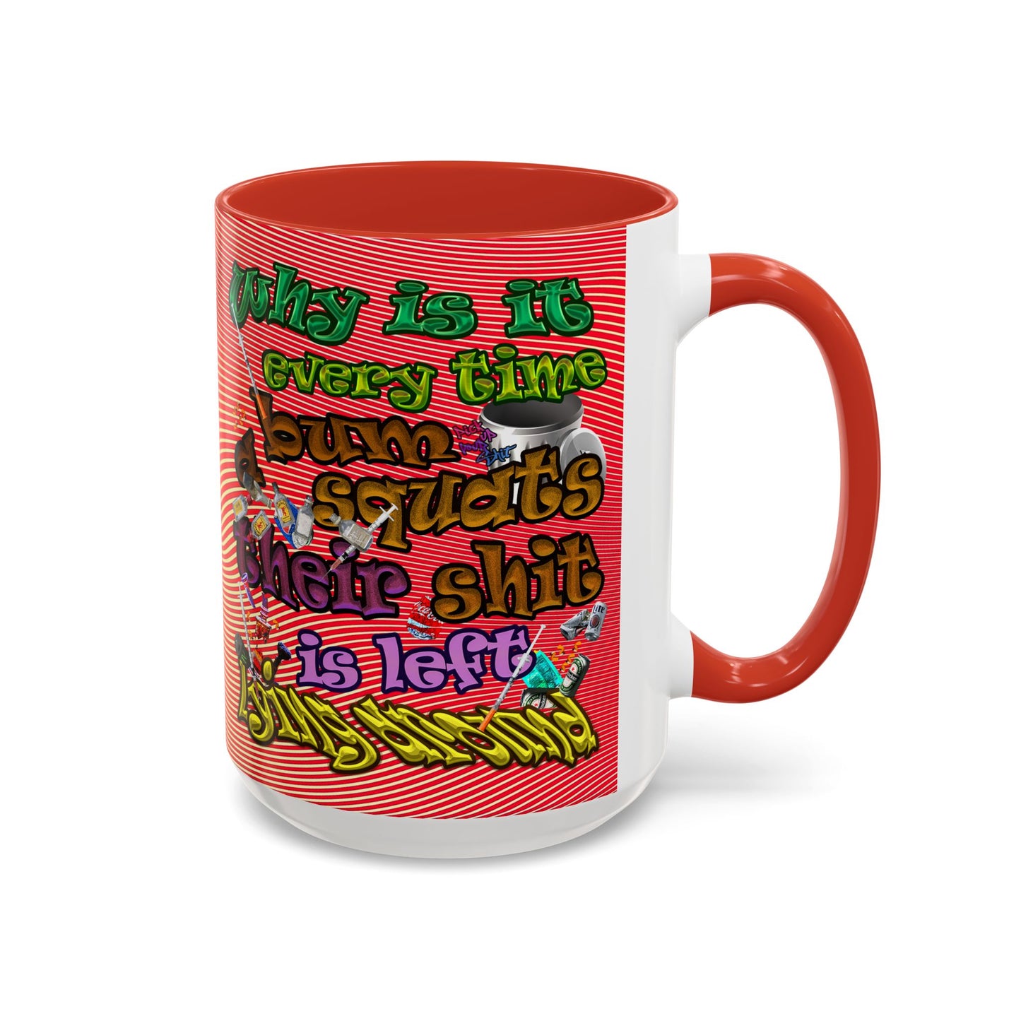 the bum's shit - Accent Mug (yellow-orange wave)
