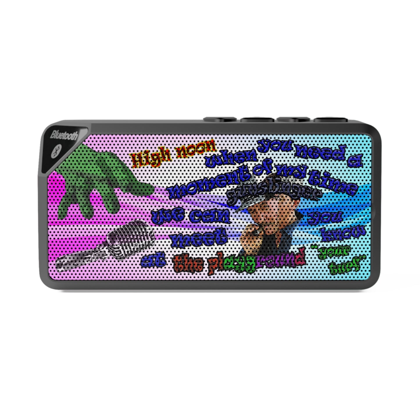 high noon - Jabba Bluetooth Speaker (light blue-pink wave)