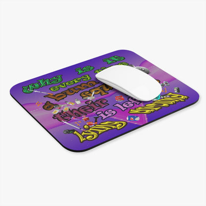 the bum's shit - Mouse Pad (Rectangle) (purple-pink wave)