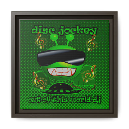 disc jockey - framed canvas art (logo green)