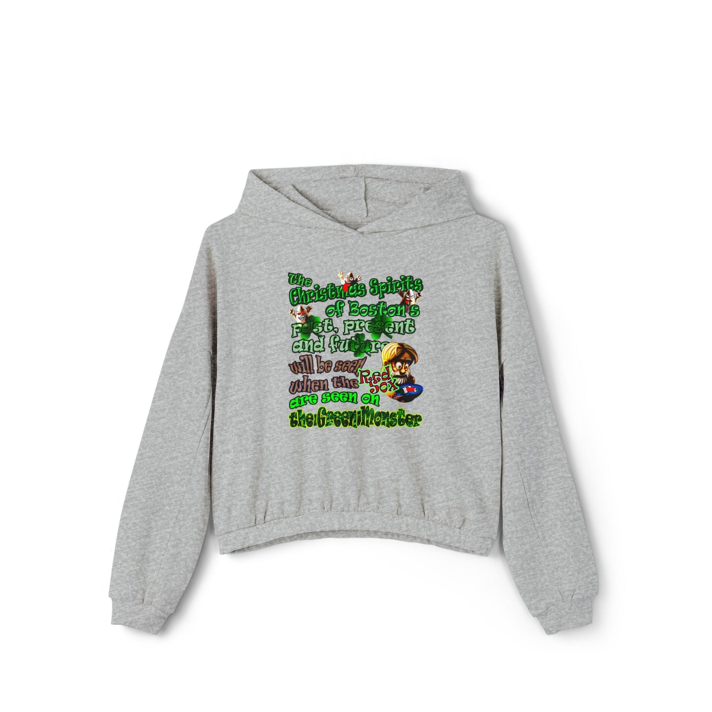 christmas spirits of boston - Women's Cinched Bottom Hoodie