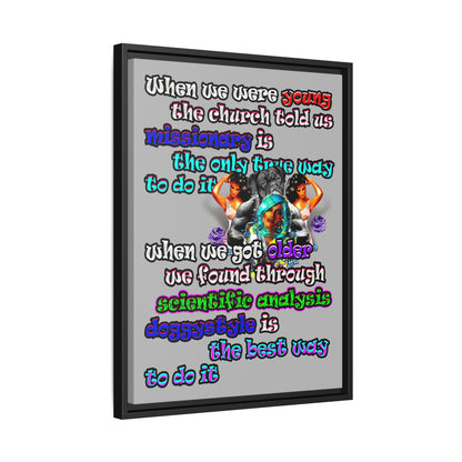 doggystyle - framed canvas art (light grey)