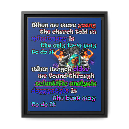doggystyle - framed canvas art (dark blue)