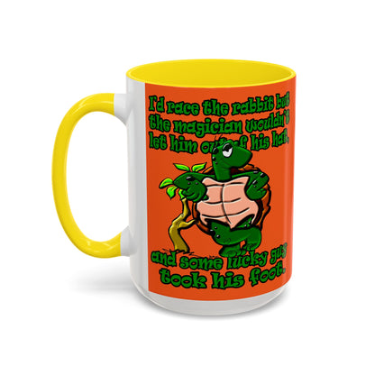 turtle race - Accent Mug (orange)