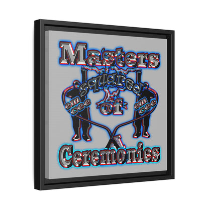 em cee squared - framed canvas art (light grey)