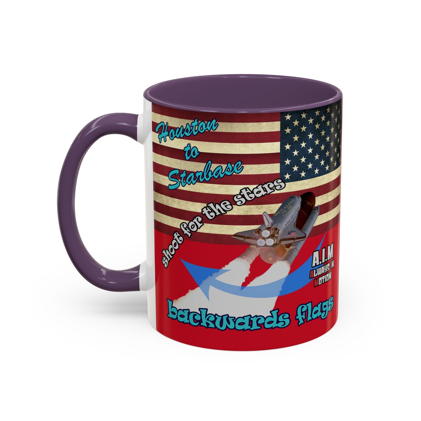 shoot for the stars - Accent Mug (dark red)