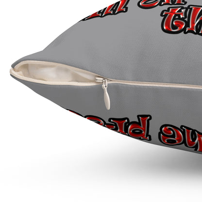 schrodinger's cat - Spun Polyester Square Pillow - (grey)