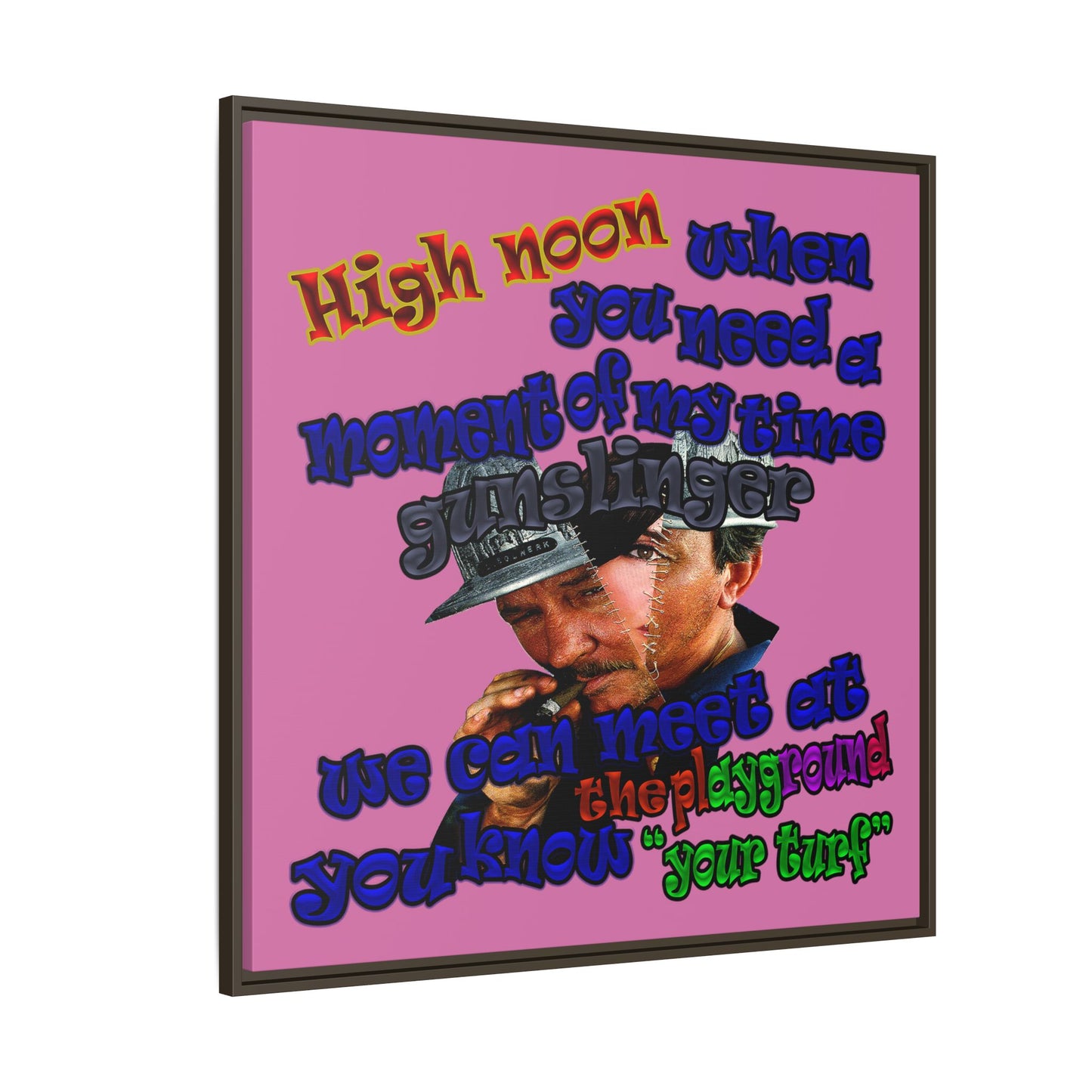 high noon - framed canvas art (light pink)