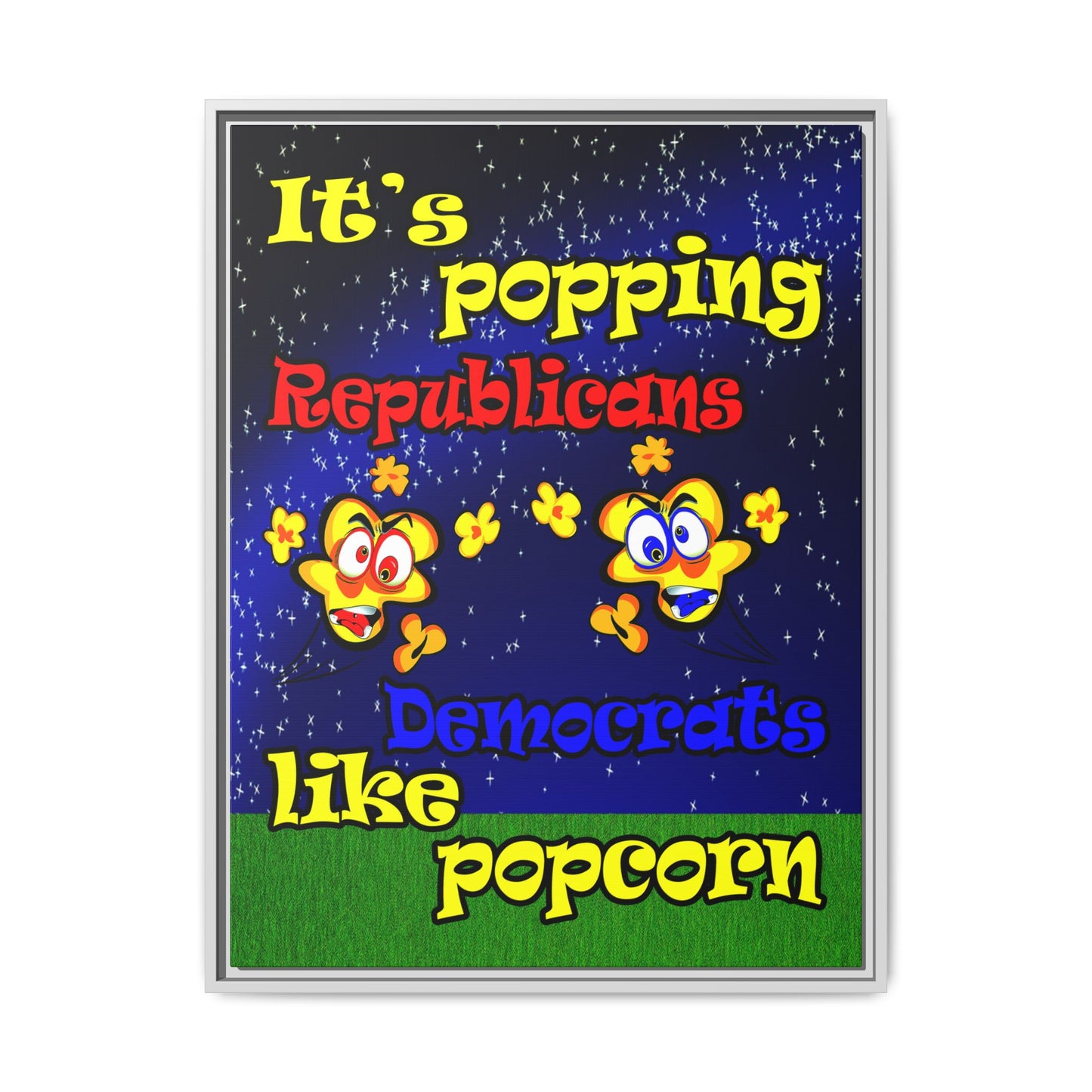 popping like popcorn - framed canvas art ('snoops' background)