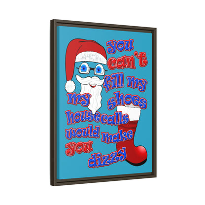 santa's shoes - framed canvas art (turquoise)