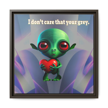 I don't care that your grey - framed canvas art (grey-pink wave)