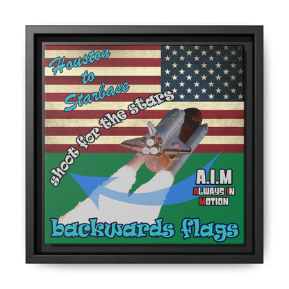 shoot for the stars - framed canvas art (dark green)