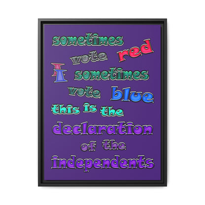 declaration of the independents - framed canvas art (purple)