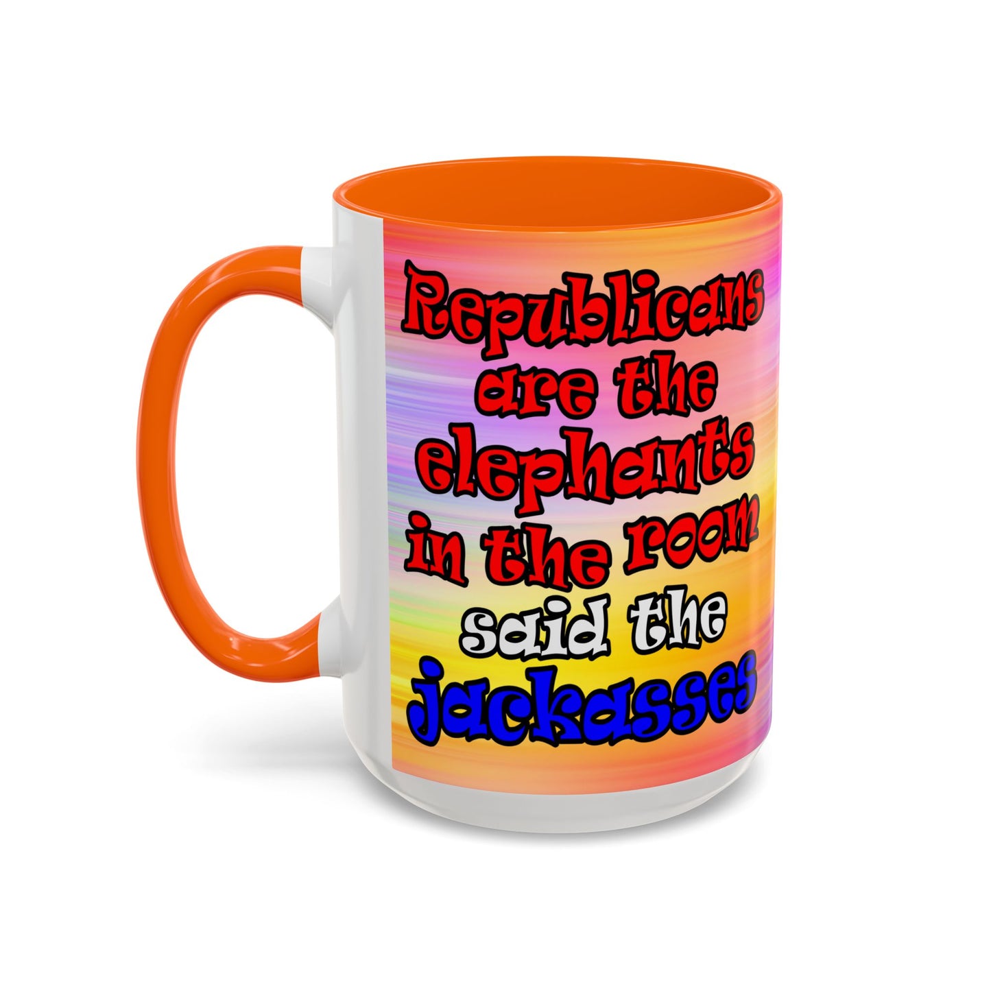 donkeys and elephants - Accent Mug (color blur)