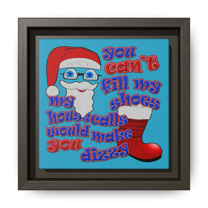 santa's shoes - framed canvas art (turquoise)