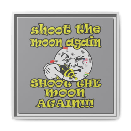 shoot the moon again - framed canvas art (grey)