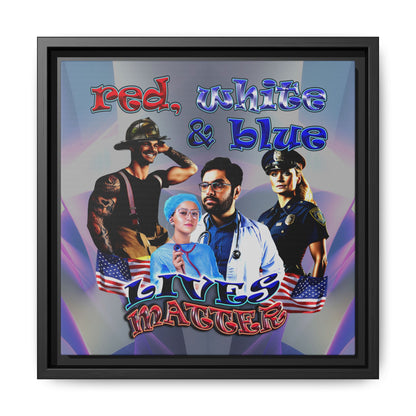 rw&b lives matter - framed canvas art (grey-pink wave)