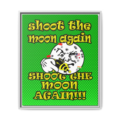 shoot the moon again - framed canvas art (logo green)