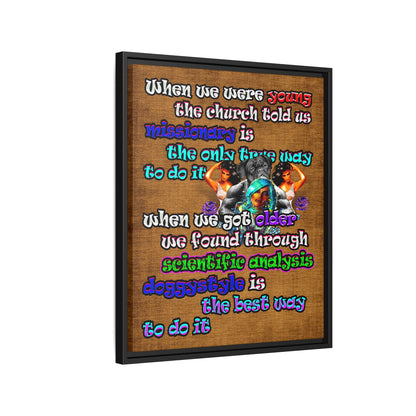 doggystyle - framed canvas art (brown papyrus)